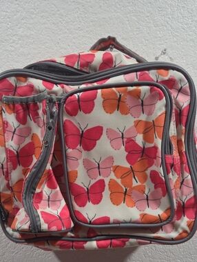 Butterfly Print Women's Backpack - Pink & Orange